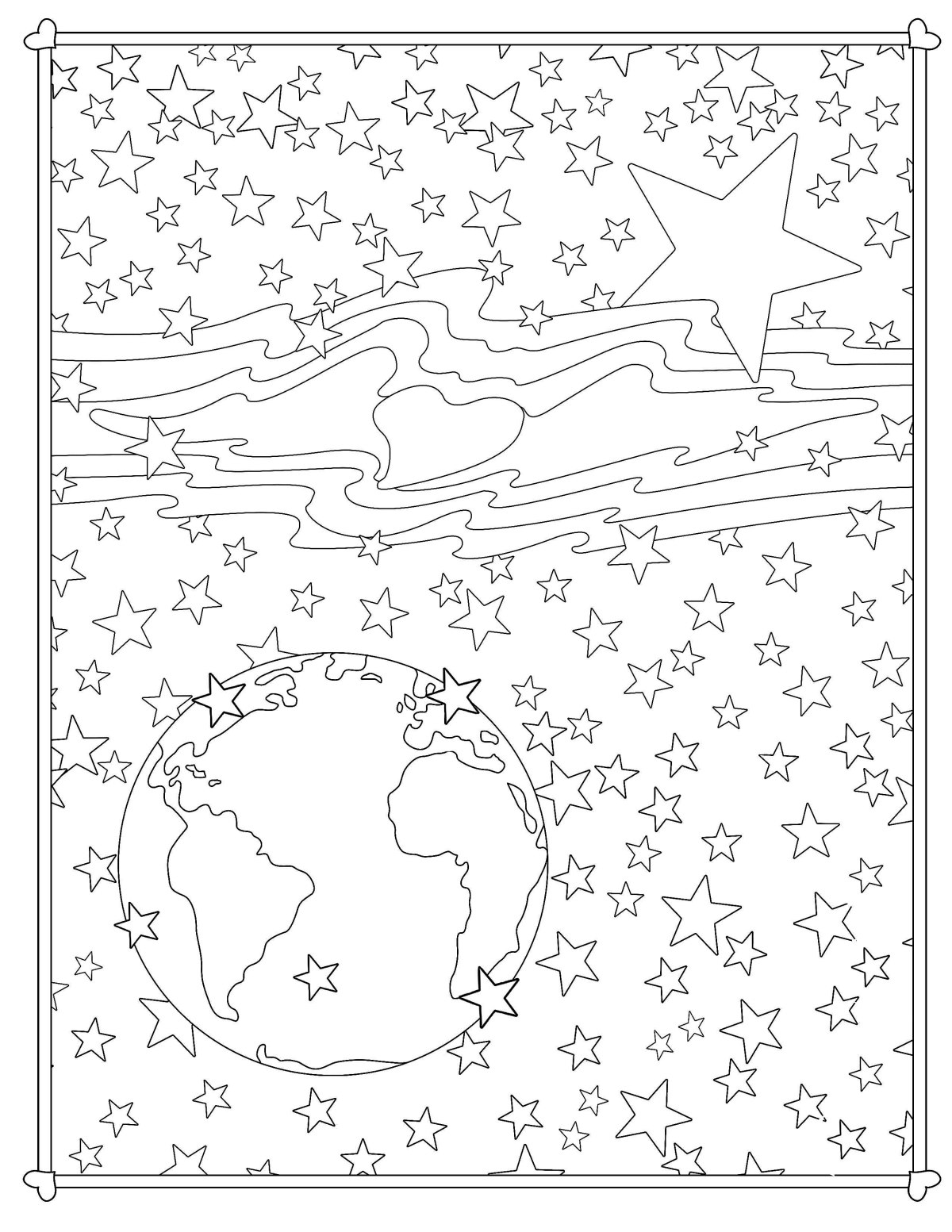 Starfield-withearth-coloringpage